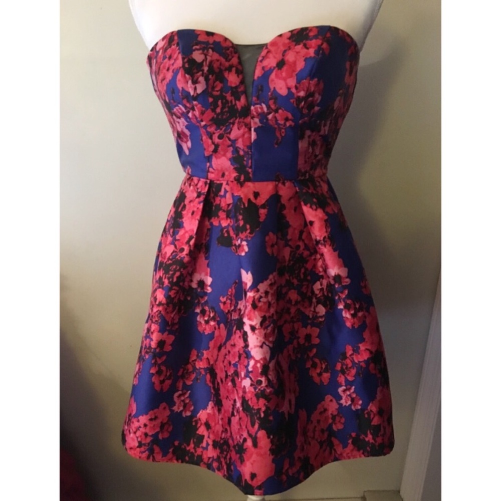 Strapless Floral Topshop Dress